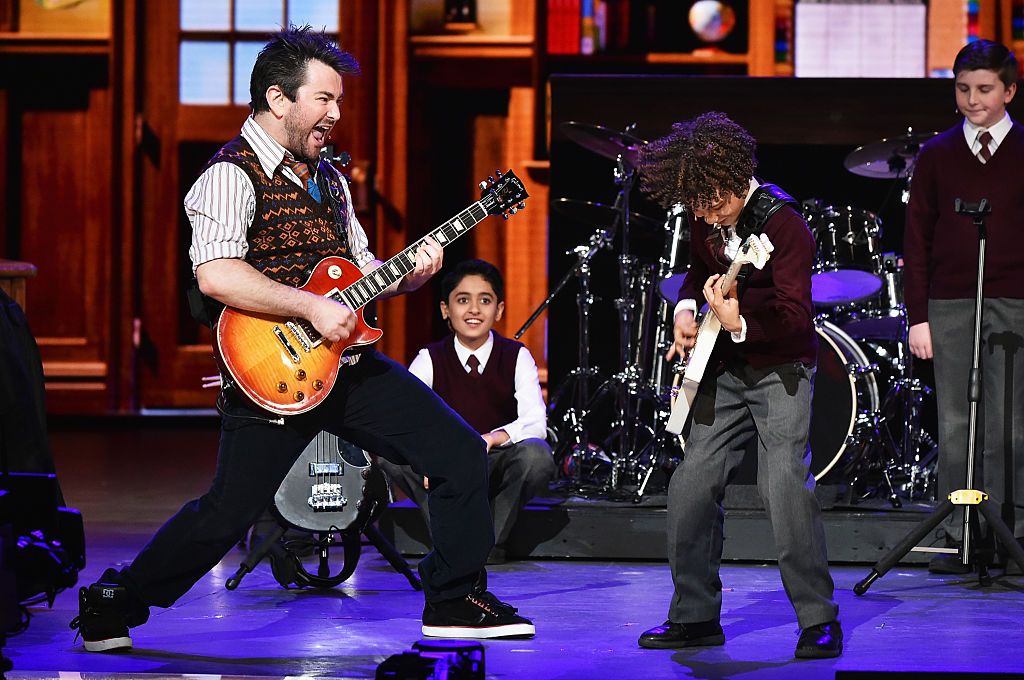 Alex Brightman and the cast of "School of Rock"<br>